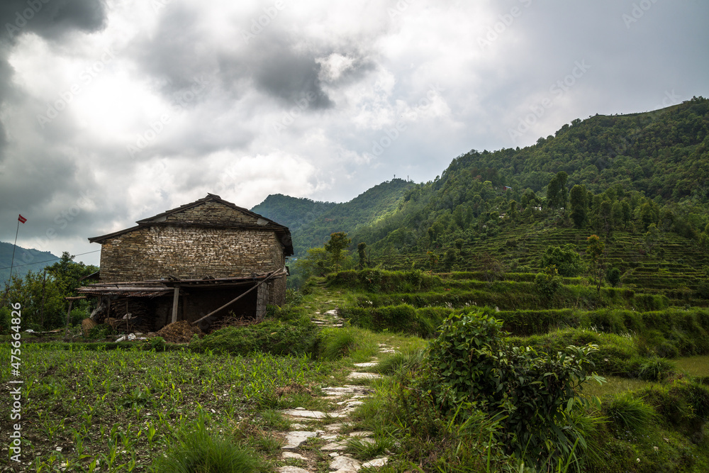 Annapurna Sanctuary trek part from Phedi to Pothana, Nepal Annapurna Sanctuary trek part from Phedi to Pothana, Nepal