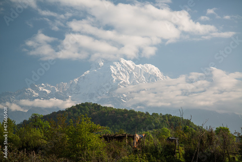 Pothana village in Nepal druing the Annapurna Sanctuary trek photo