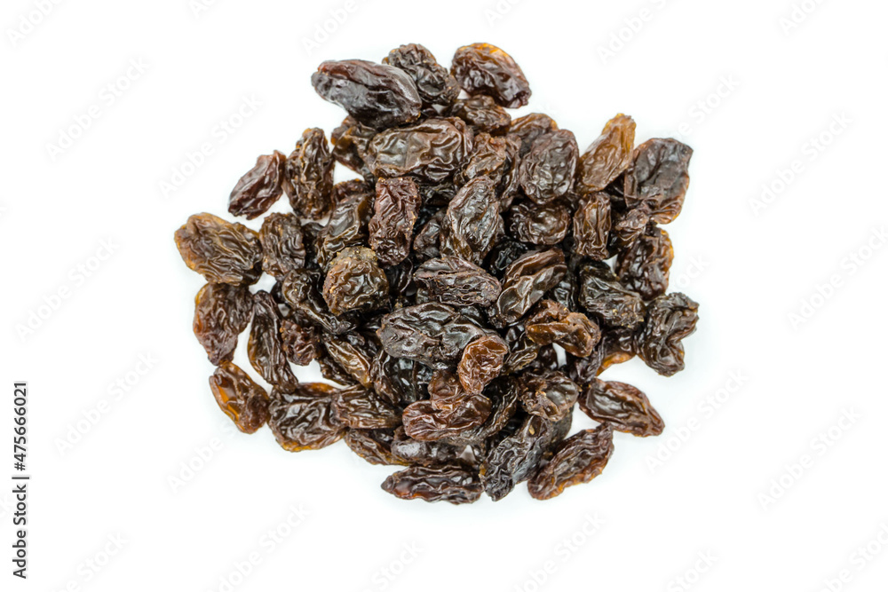 Raisin isolated on white background top view Raisin isolated on white background top view