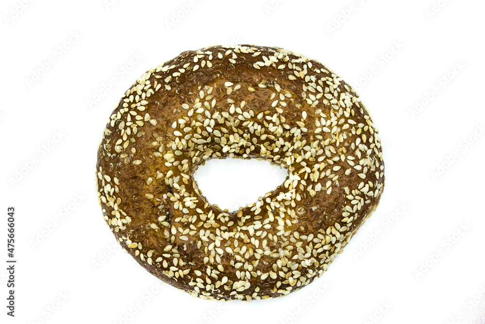 Bagel isolated on white background top view Bagel isolated on white background top view