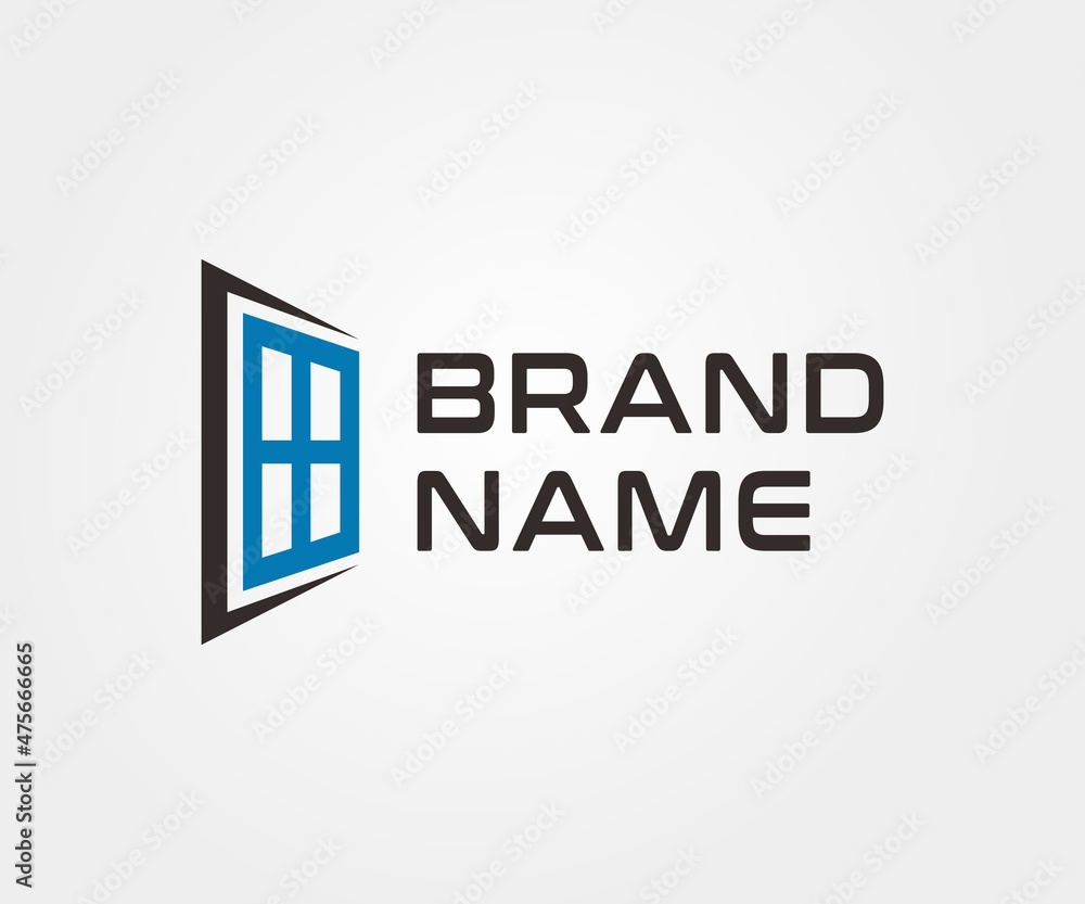 Door Windows logo design Door Windows logo design