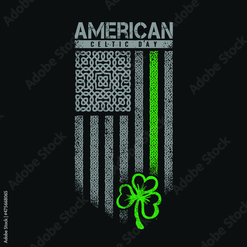 american celtic day flag grunge illustration