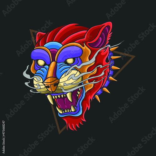 Tiger Head Colorful