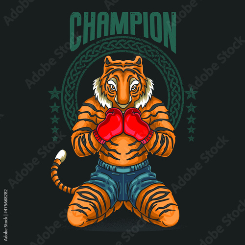 champion fighter prepare for battle illustration