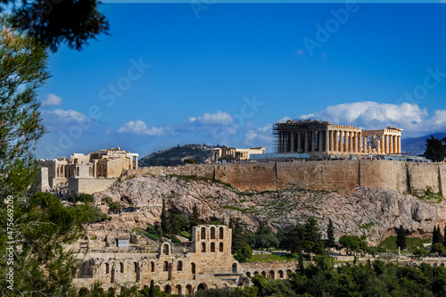 Beautiful view of the sacred rock of the Acropolis, Athens, Greece