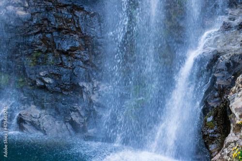 Wallpaper Mural waterfall falling streams through rocks in forest at morning from flat angle Torontodigital.ca