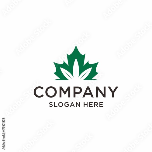 canadian cannabis logo vector icon illustration for hemp leaf dispensaries and company from canada