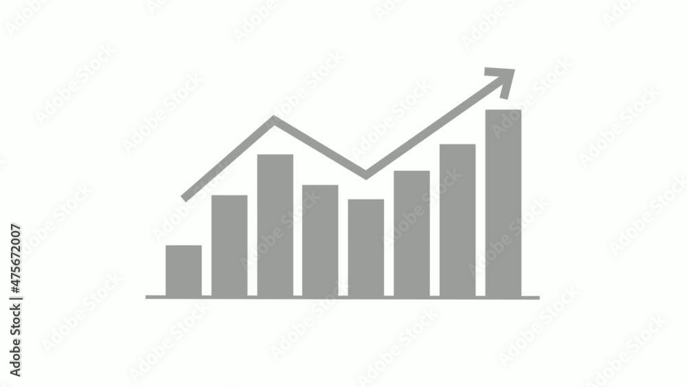 Positive business chart animated white background Positive business chart animated white background
