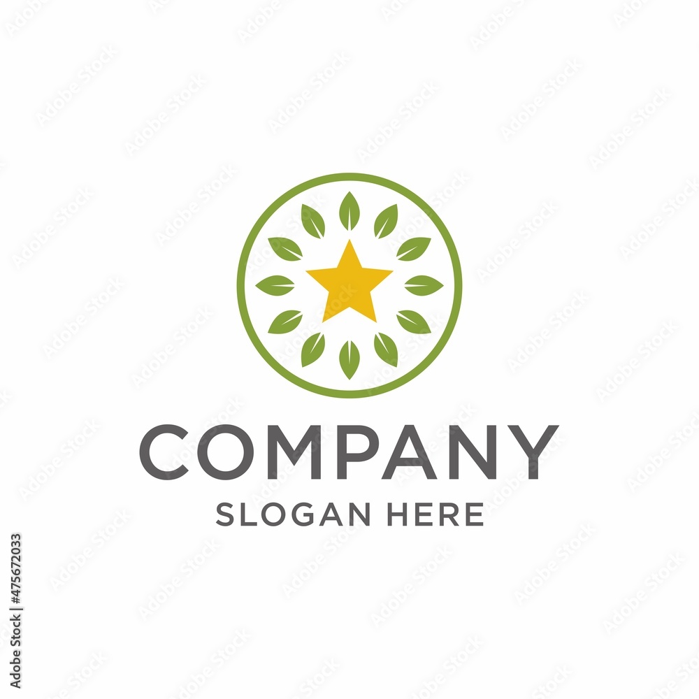 Flat nature star logo vector Flat nature star logo vector