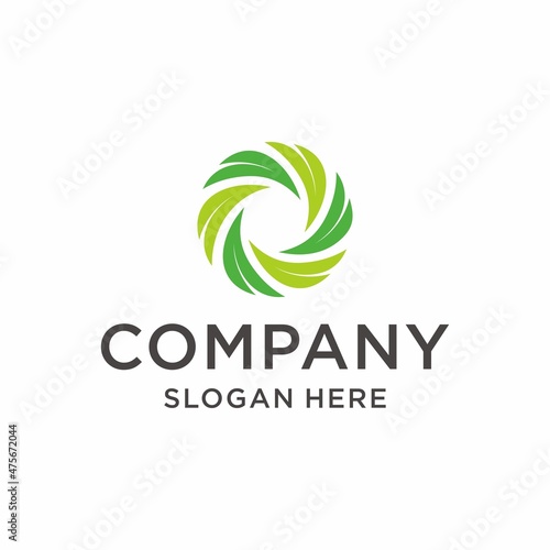 Flat nature concept logotype Vector