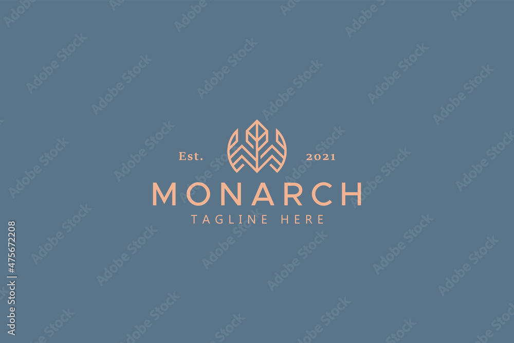 Monogram Crown Elegant Symbol Monarch Logo. Monogram Crown Elegant Symbol Monarch Logo.
