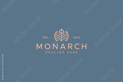 Monogram Crown Elegant Symbol Monarch Logo.