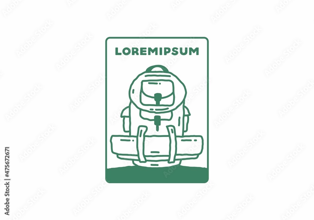 Camping bag line art illustration Camping bag line art illustration