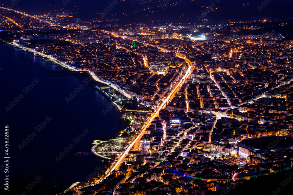 Ordu view from Boztepe at night