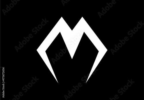Black M letter initial letter