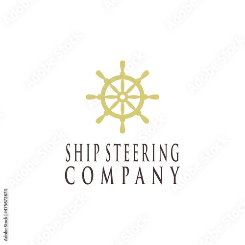 Ship steering logo. Vector illustration template design