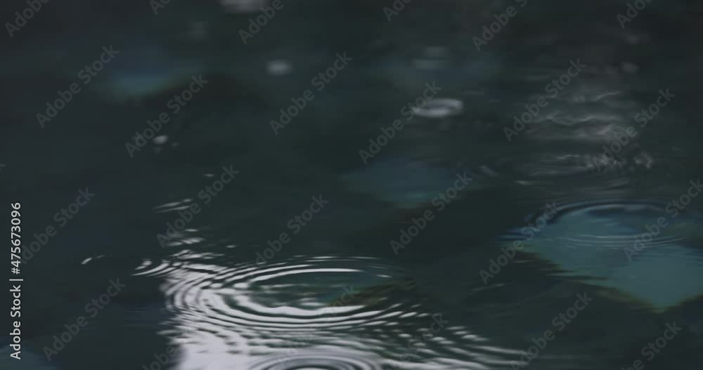 4K slow motion video close up rain drop in the water pool. Background for relaxing time and nature. 4K slow motion video close up rain drop in the water pool. Background for relaxing time and nature.