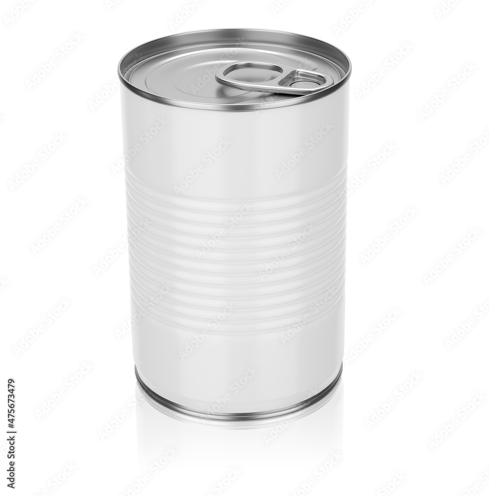 Tin can for preserve food. Template for product design mock-up. Isolated Tin can for preserve food. Template for product design mock-up. Isolated