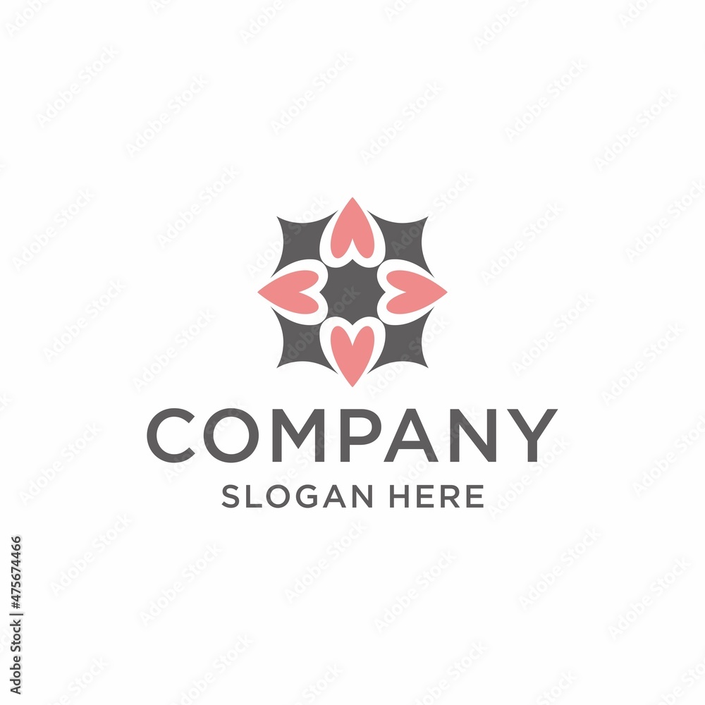 Heart shaped logo template Heart shaped logo template