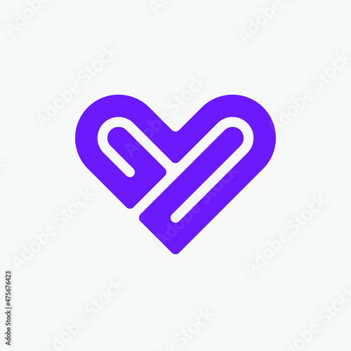 Love heart vector symbol. Valentine day. Medical health logo.