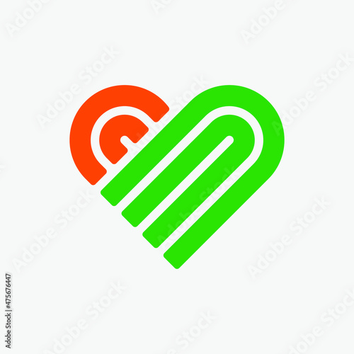 Love heart vector symbol. Valentine day. Medical health logo.