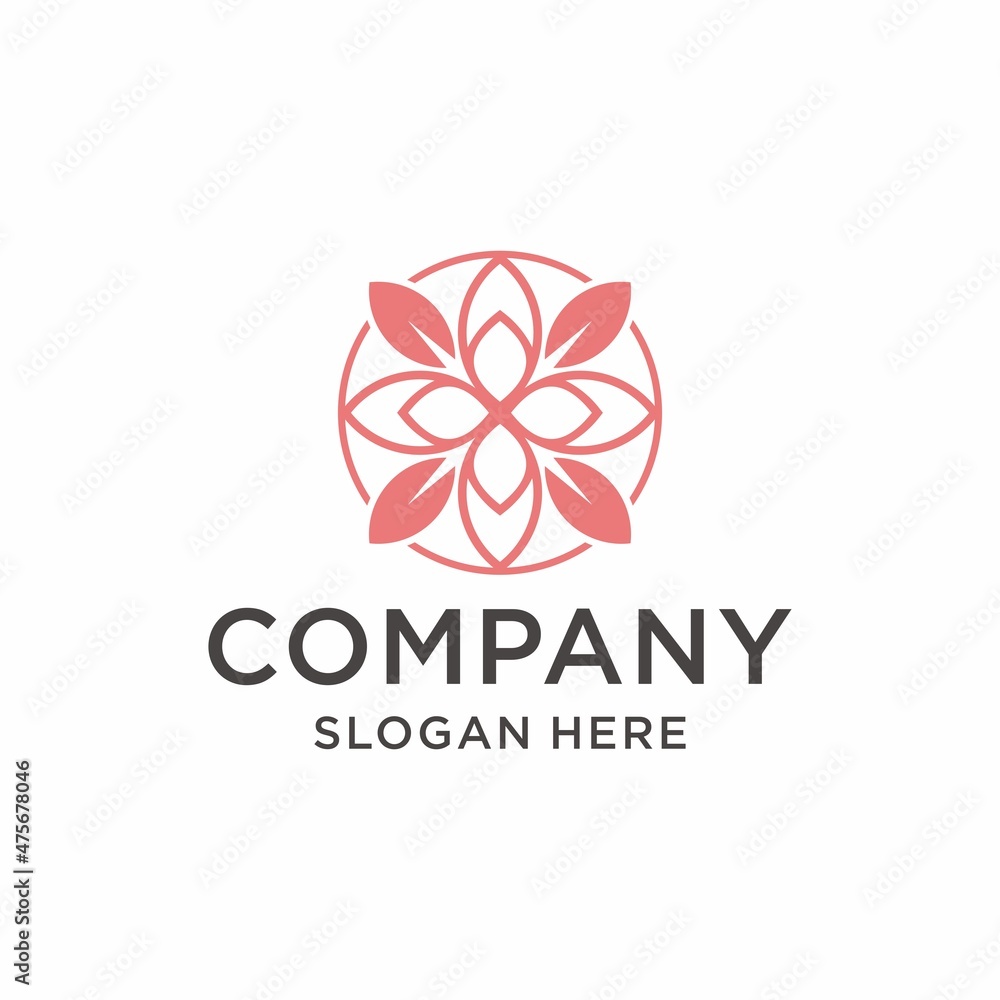 Flower circle logo design inspiration Flower circle logo design inspiration