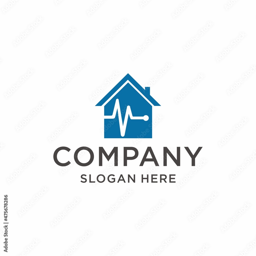 Medical health home logo design inspiration