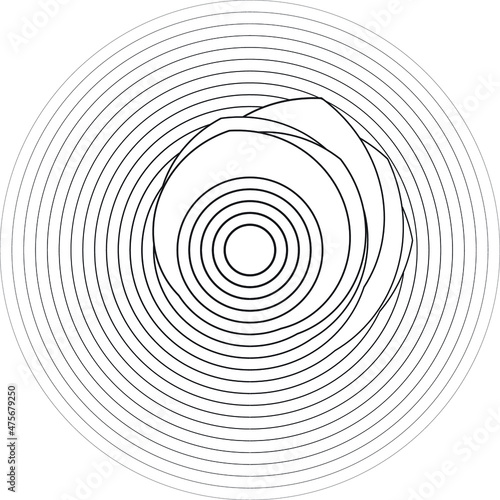 Lines in Circle Form . Spiral Vector Illustration . Line art .Technology round. Wave Logo . Design element . Abstract Geometric shape .