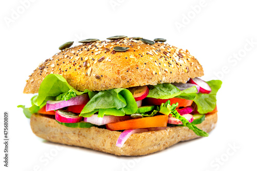 Plant-based burger in close-up vegetarianfood