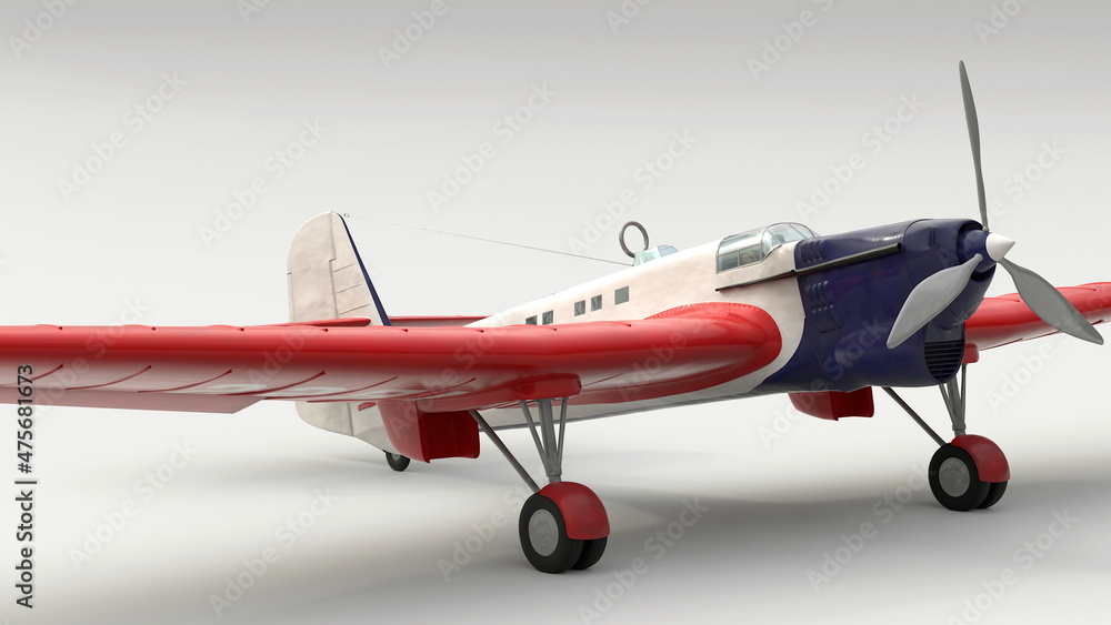Fototapeta premium 3D illustration. historical Soviet aircraft Ant-25