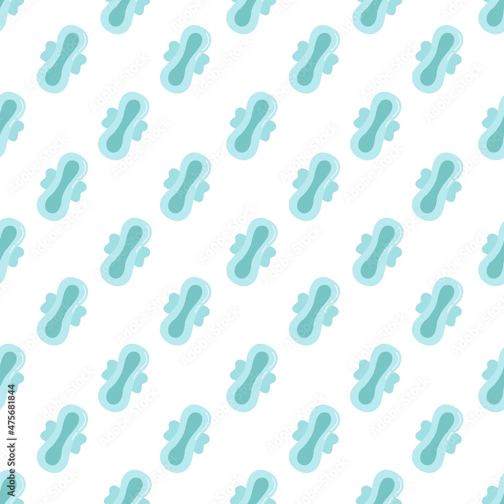 Obraz premium Seamless pattern with spacers. Illustration on the theme of the menstrual cycle.Vector doodle illustration.