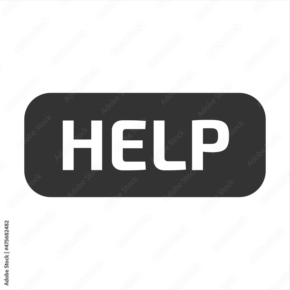 help button vector icon isolated on white background. help button stock vector illustration for web, mobile app and ui design help button vector icon isolated on white background. help button stock vector illustration for web, mobile app and ui design
