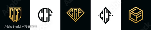 Initial letters CCF logo designs Bundle photo