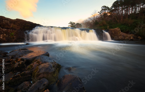 Beautiful morning nature scenery of Aesleagh falls in county Mayo  Ireland 