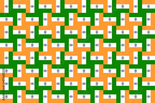 Geometric pattern in the colors of the national flag of India. The colors of India.