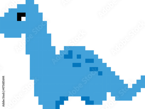 Dinosaur Vector illustration. pixel art.