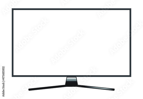 TV flat screen lcd, plasma, tv mock up. white blank HD monitor mockup. Modern video panel black flatscreen.Isolated on white background. Widescreen show your business presentation on display device.