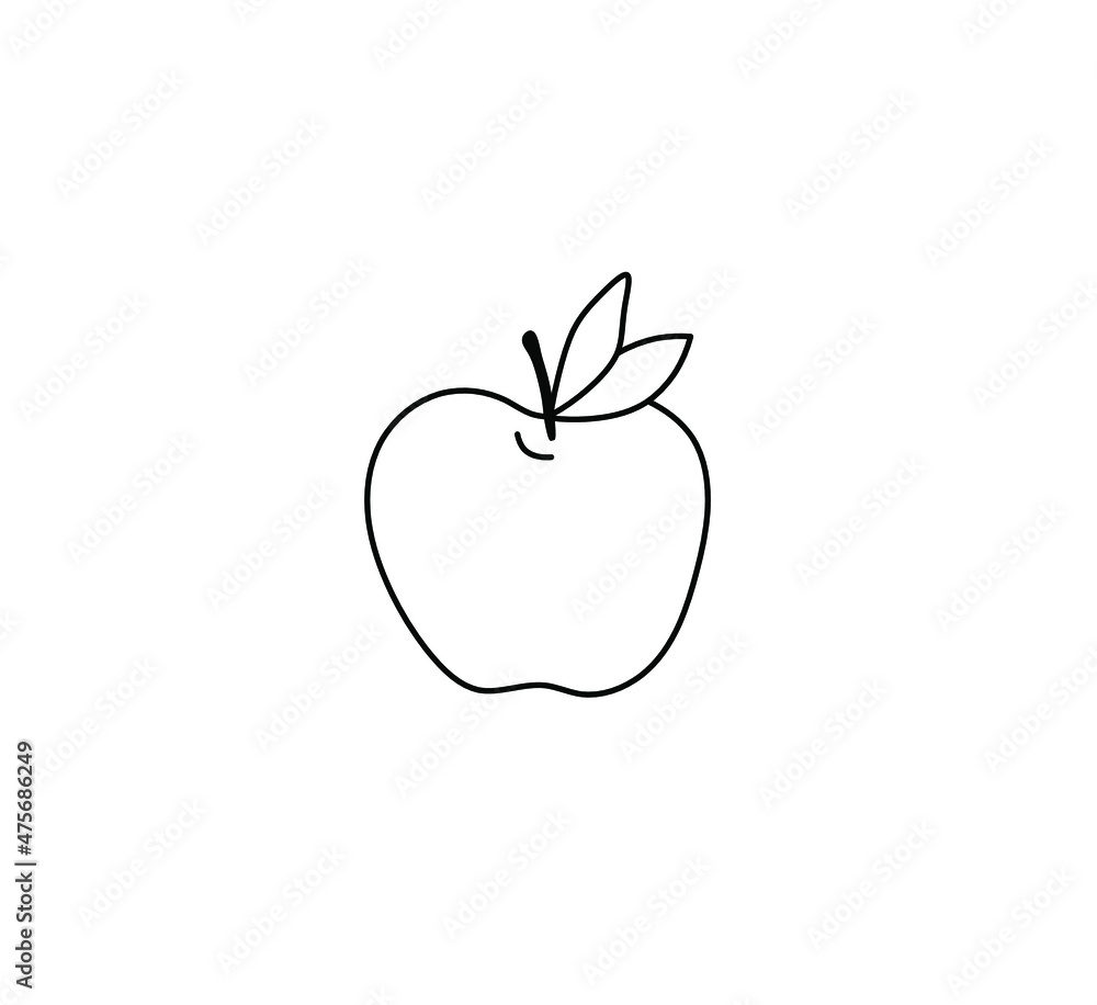 Apple Fruit Color Sketch Engraving Vector Stock Vector (Royalty Free)  1715413882 | Shutterstock