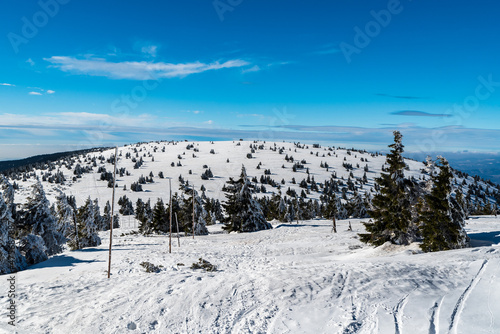 Winter Jeseniky mountains in Czech republic - Jeleni hrbet hill above Jeleni stuidanka