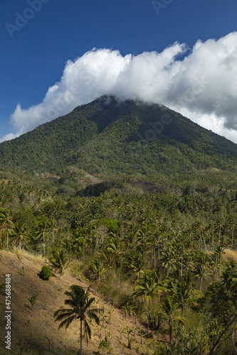 Vertical shot of Mount Tongkoko, Gunung Tangkoko, in Sulawesi island, Indonesia photo