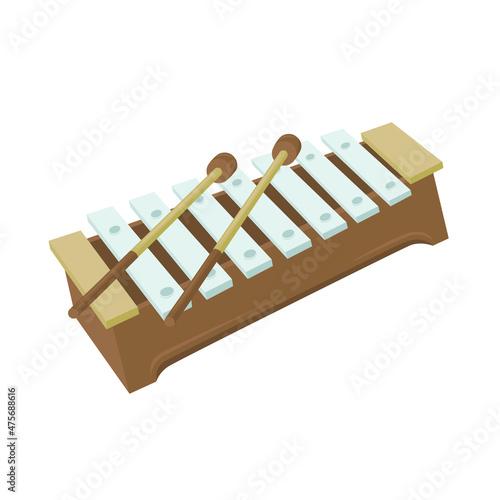 Xylophone Sign Emoji Icon Illustration. Music Instrument Vector Symbol Emoticon Design Clip Art Sign Comic Style.