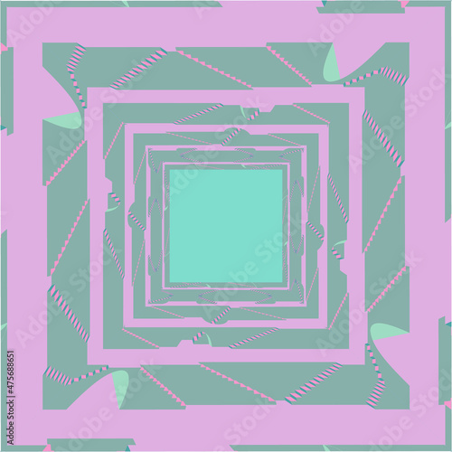 A jpeg illustration of stairs square isolated on transparent background. Designed in green, pink, grey colors for web concepts 