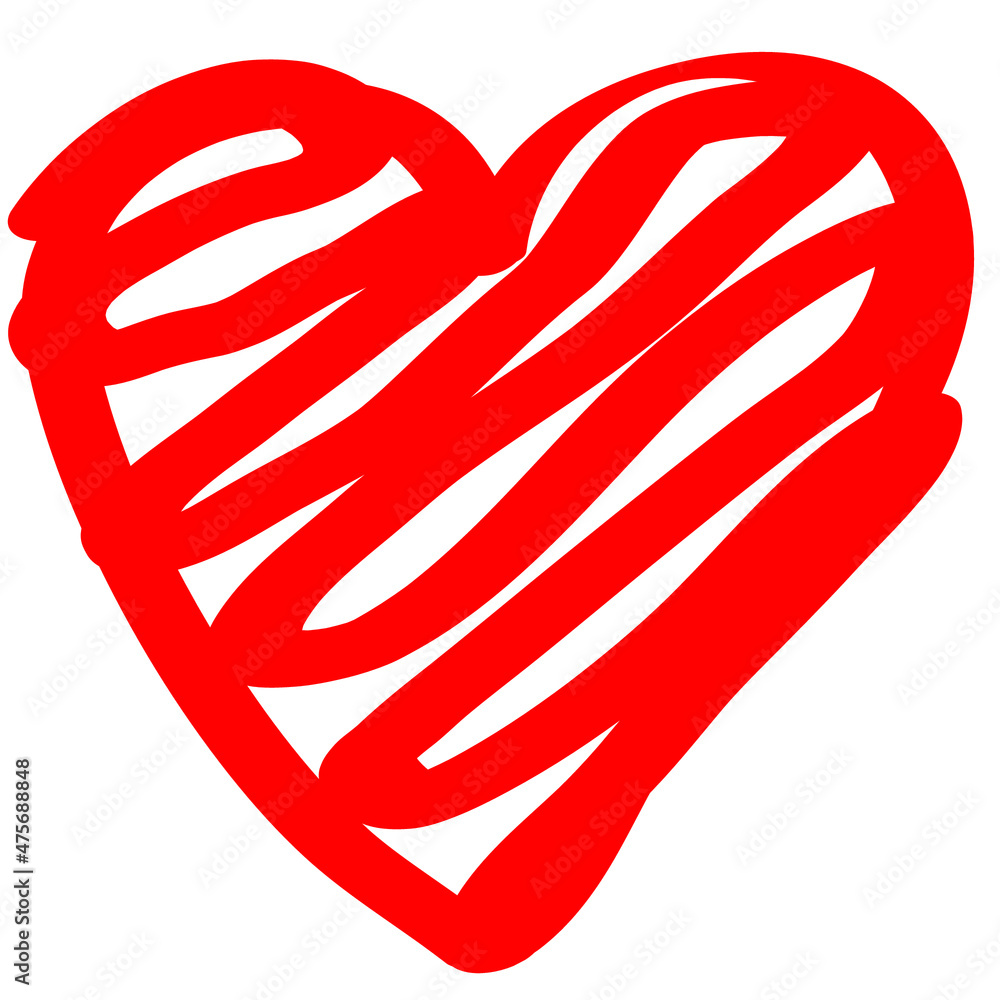 Heart shape red drawing - sign symbol icon isolated - vector illustration Heart shape red drawing - sign symbol icon isolated - vector illustration