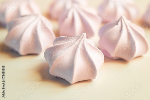 French meringue cookies marshmallow zephyr close-up