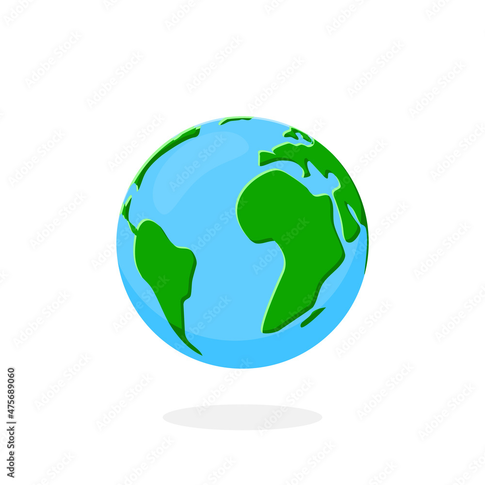 Floating earth icon illustration