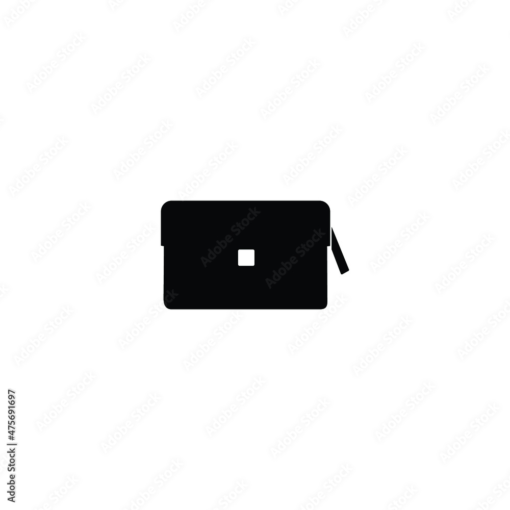Purse in black. Vector icon isolated on white background. Purse in black. Vector icon isolated on white background.