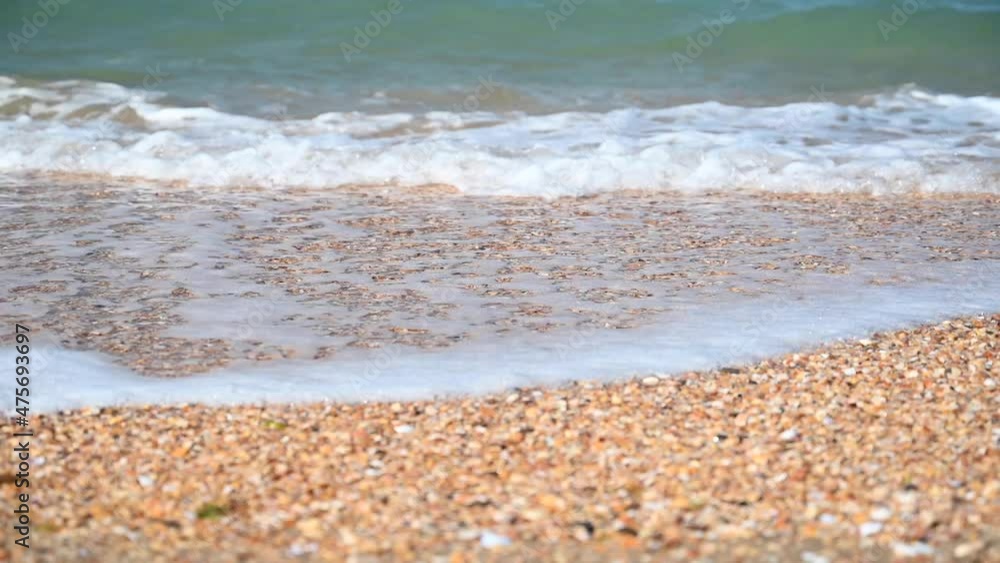 Coastline against the blue sea with yellow sand Coastline against the blue sea with yellow sand