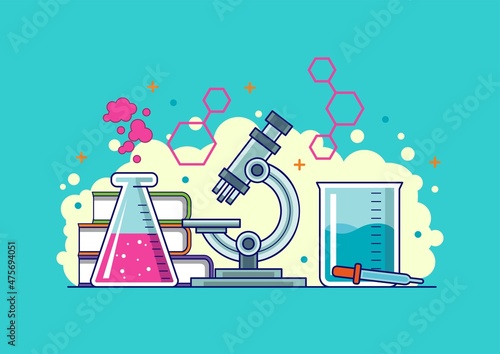 Chemical lab experiment illustration concept designs