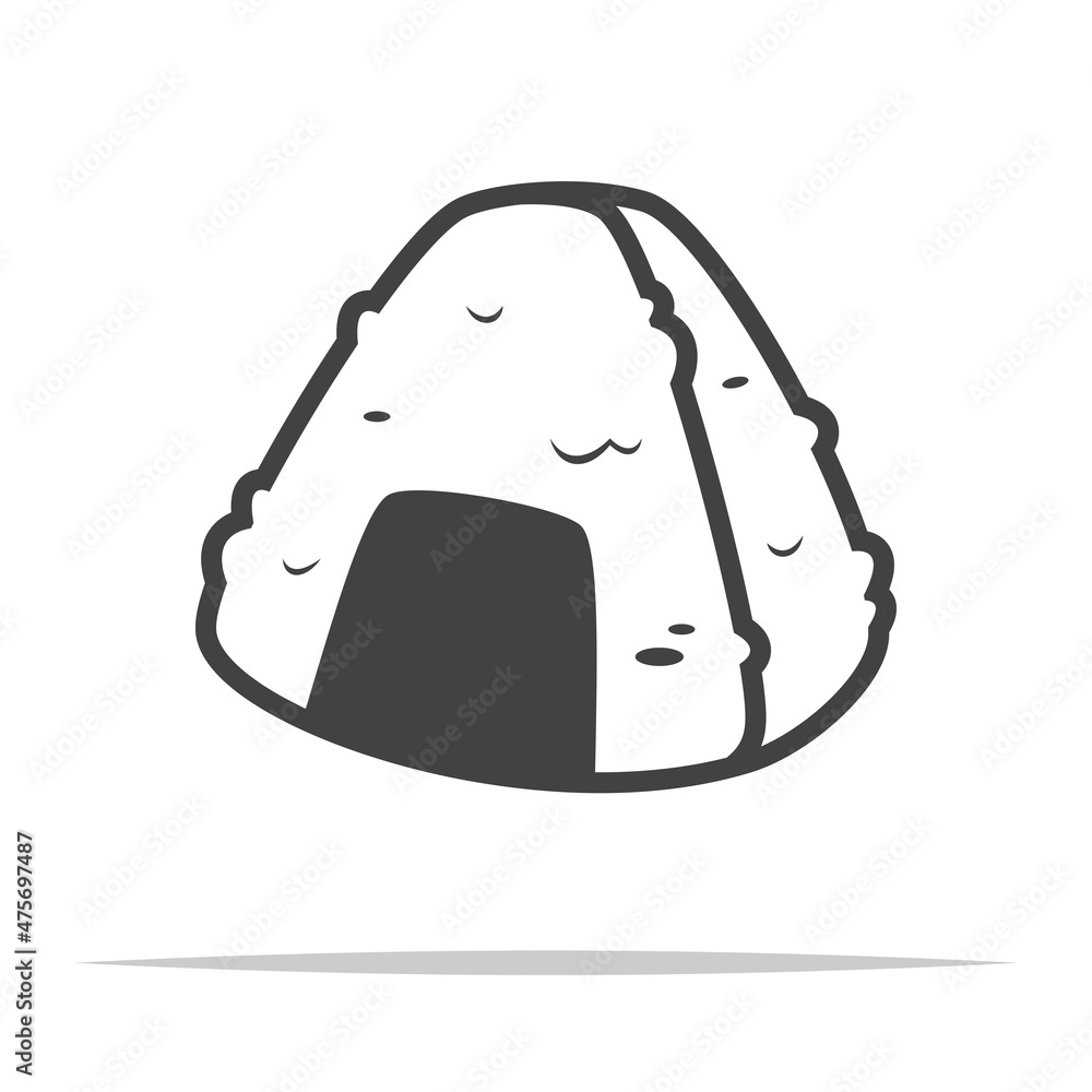Onigiri rice ball outline icon transparent vector isolated Stock Vector ...