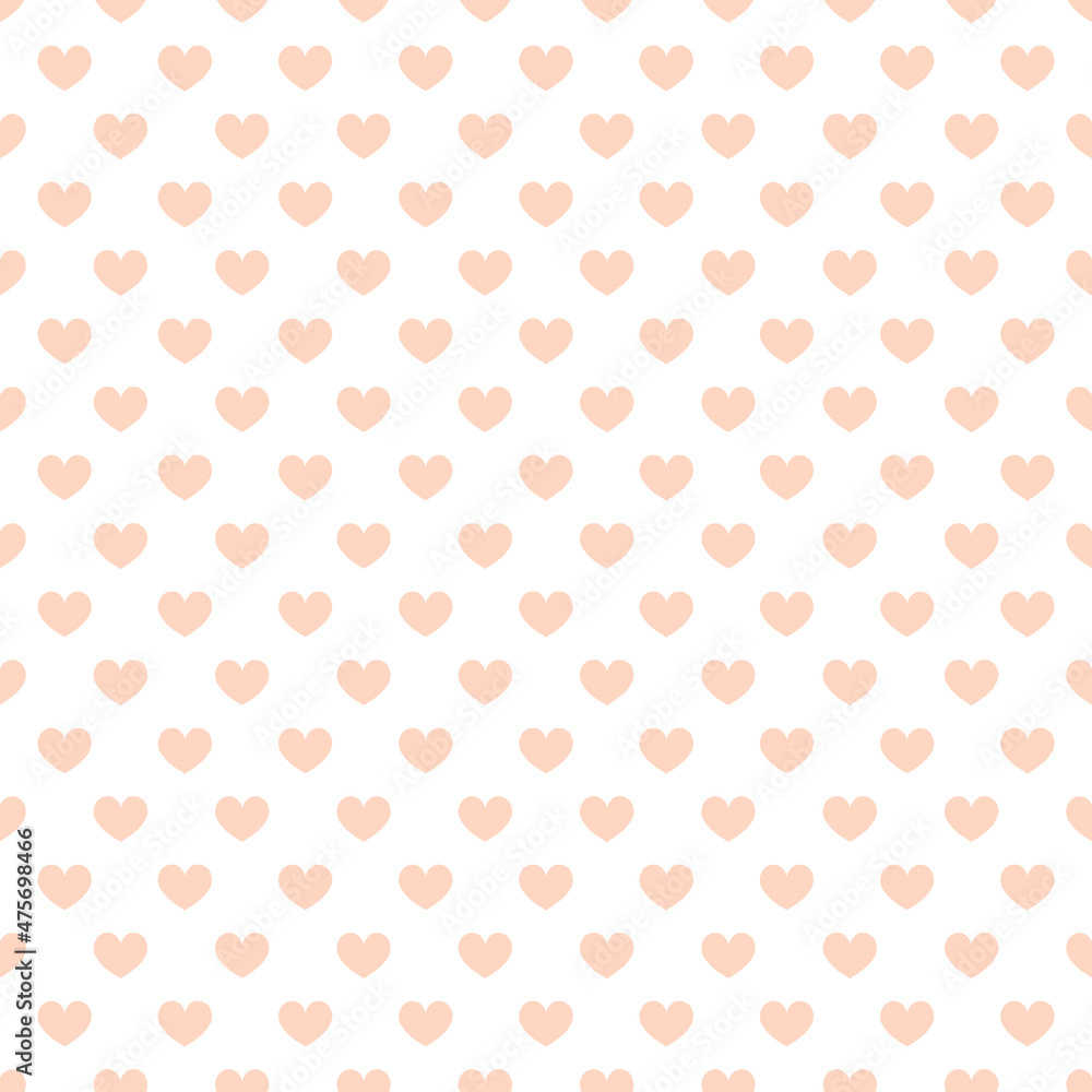 Peach and White Heart Pattern Design Background